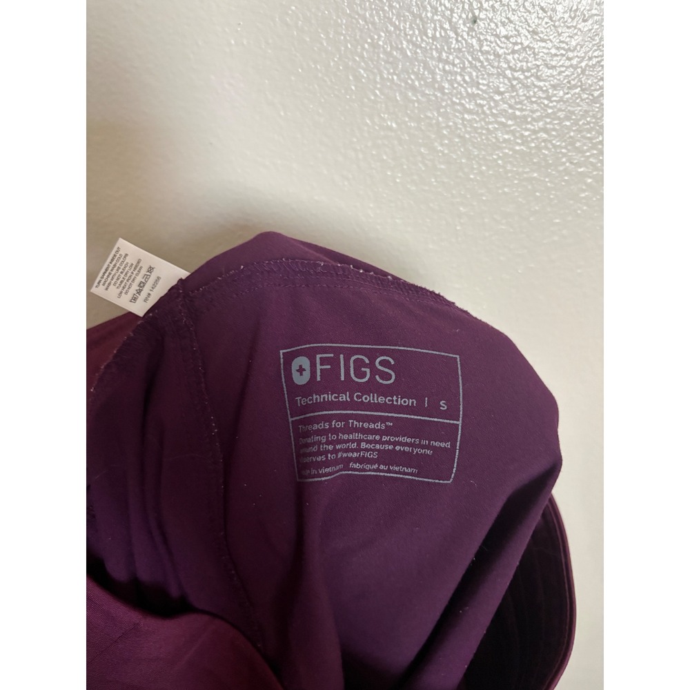 FIGS Kade Cargo Women's Small Deep Purple Scrub Pants Wide Straight Leg - Picture 6 of 7